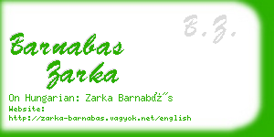 barnabas zarka business card